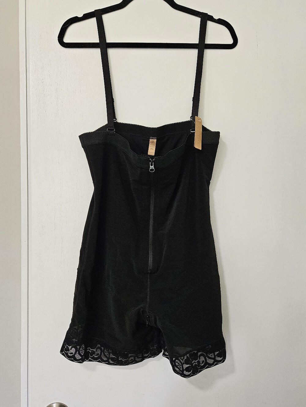 NWT Shapellx Black Full Body Shaper Firm Control Open Bust Thigh Slimmer 3XL